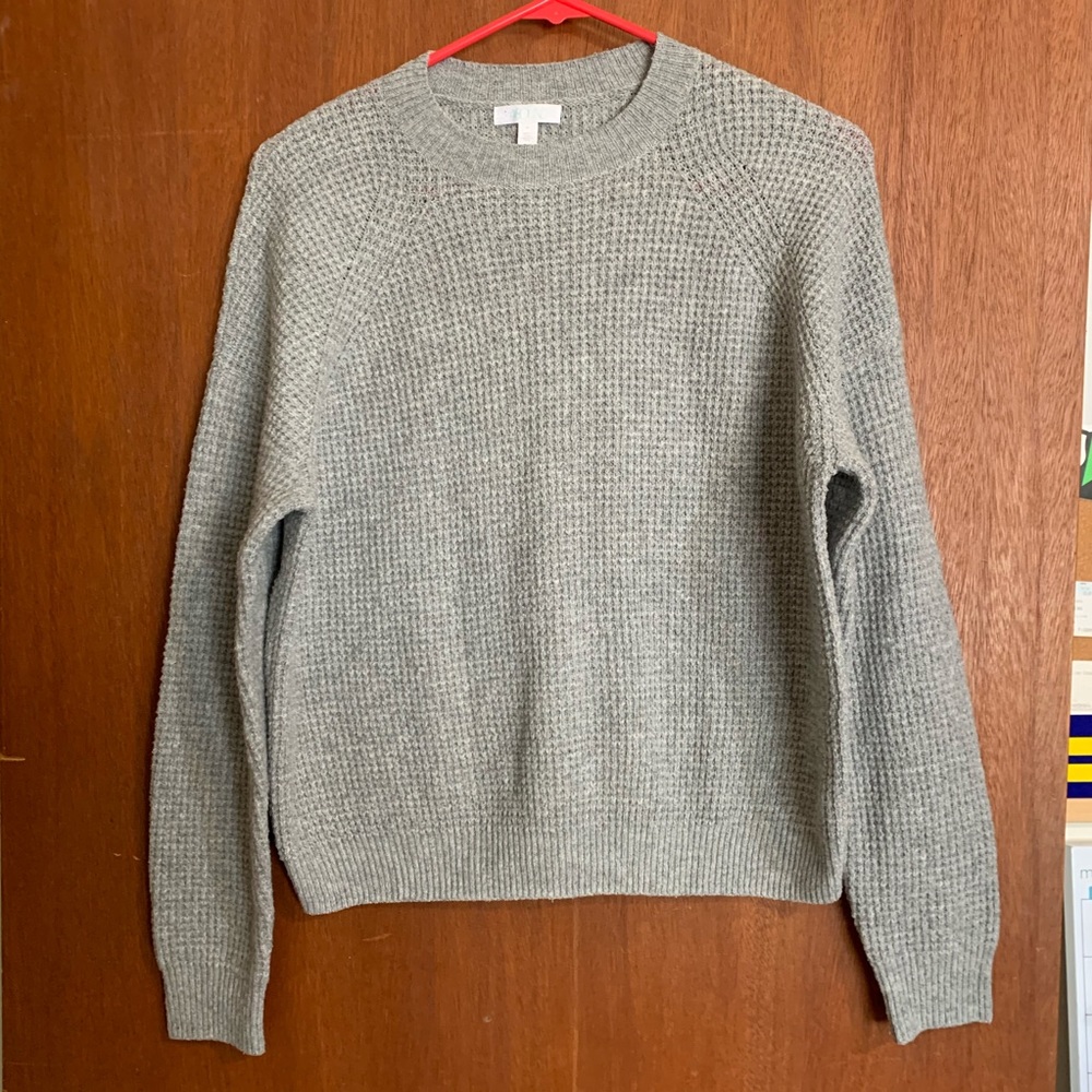 Gray Thermal Pullover Sweater